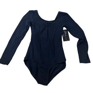 Theatricals NWT Adult Long Sleeve Black Leotard Size Small Theatre Dance Gymnast
